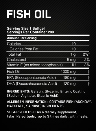 Fish Oil nutritivne vrijednosti