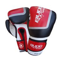 Rukavice za boks Fighter, crvene-sivo crne